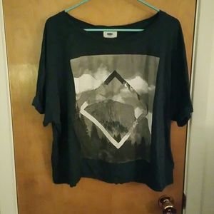 Graphic Tee with Mountain Scene
